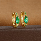 Circle Round Hoop Earrings Women Colorful Zircon Stainless Steel