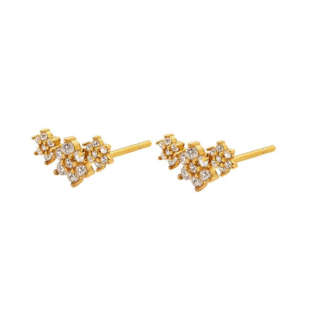 New Design Stainless Steel Cubic Zirconia Small Hoop Earrings Punk