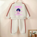 K-pop Boys and Girls Long Sleeve Pullover and Side Stripe Trousers Tracksuit