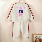 K-pop Boys and Girls Long Sleeve Pullover and Side Stripe Trousers Tracksuit