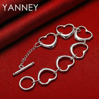 925 Sterling Silver Heart Shaped Bracelet Women Stylish Jewellery Gift