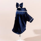 Plush Pet Pajamas Set Warm Breathable Dog Cat Sleepwear with Flower Accessory