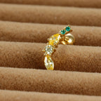 12 Styles Crystal Zircon Mini Fruit Stud Earrings Stainless Steel