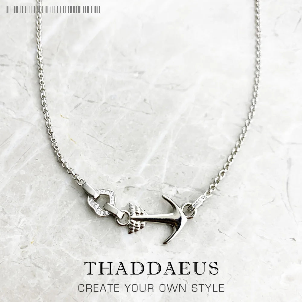 Love Anchor and Heart Necklace 925 Sterling Silver Romantic Jewellery Gift