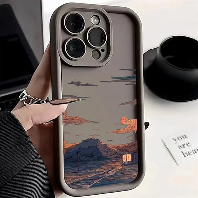 Mountain Cloud Silicon Case for iPhone 17 16 15 14 13 12 11 Pro Max Plus Air