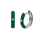 New Stainless Steel Round Hoop Earrings Colourful Crystal Zirconia
