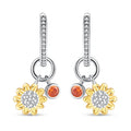 925 Sterling Silver Pink Cherry Blossom Flower Drop Earrings Jewellery Gift