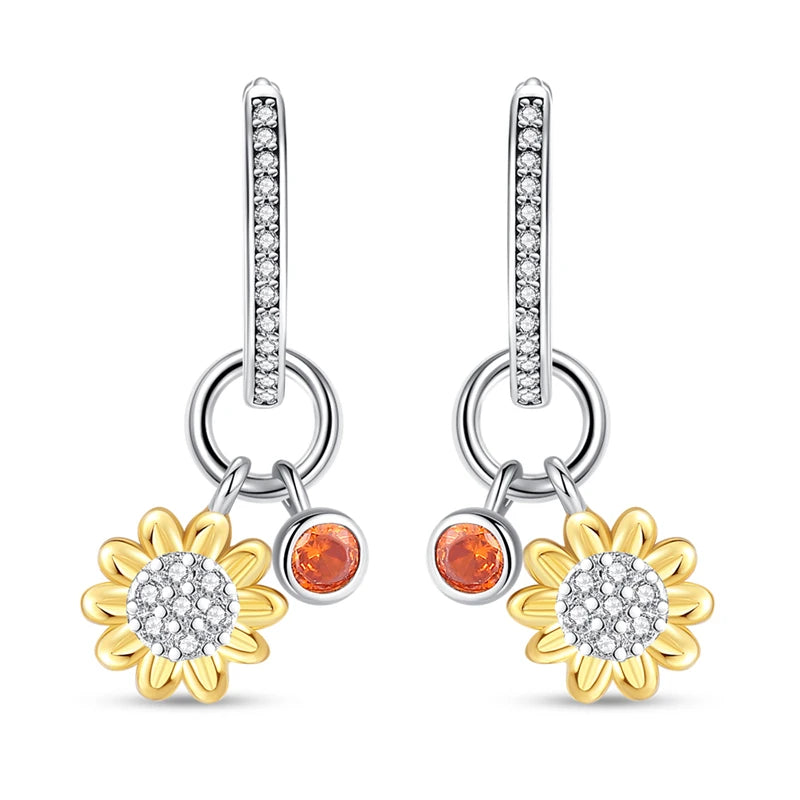 925 Sterling Silver Blue Iris Flower Drop Earrings Anniversary Jewellery Gift