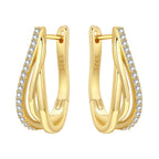 925 Sterling Silver Gold Temperament Versatile Hoop Earrings Birthday Gift