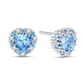 925 Sterling Silver Romantic Pink Love Heart Stud Earrings Birthday Gift