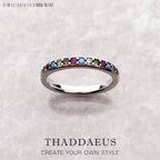 Elegant Colourful Stones Ring 925 Sterling Silver Romantic Jewellery Women