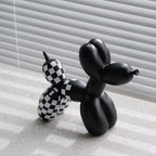Plaid Balloon Dog Ornament Light Luxury Tabletop Shelf Living Room Home Office Decor