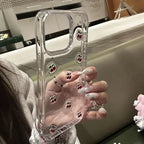 Glitter Diamond 3D Cherry Sequins Clear Case for iPhone 17 16 15