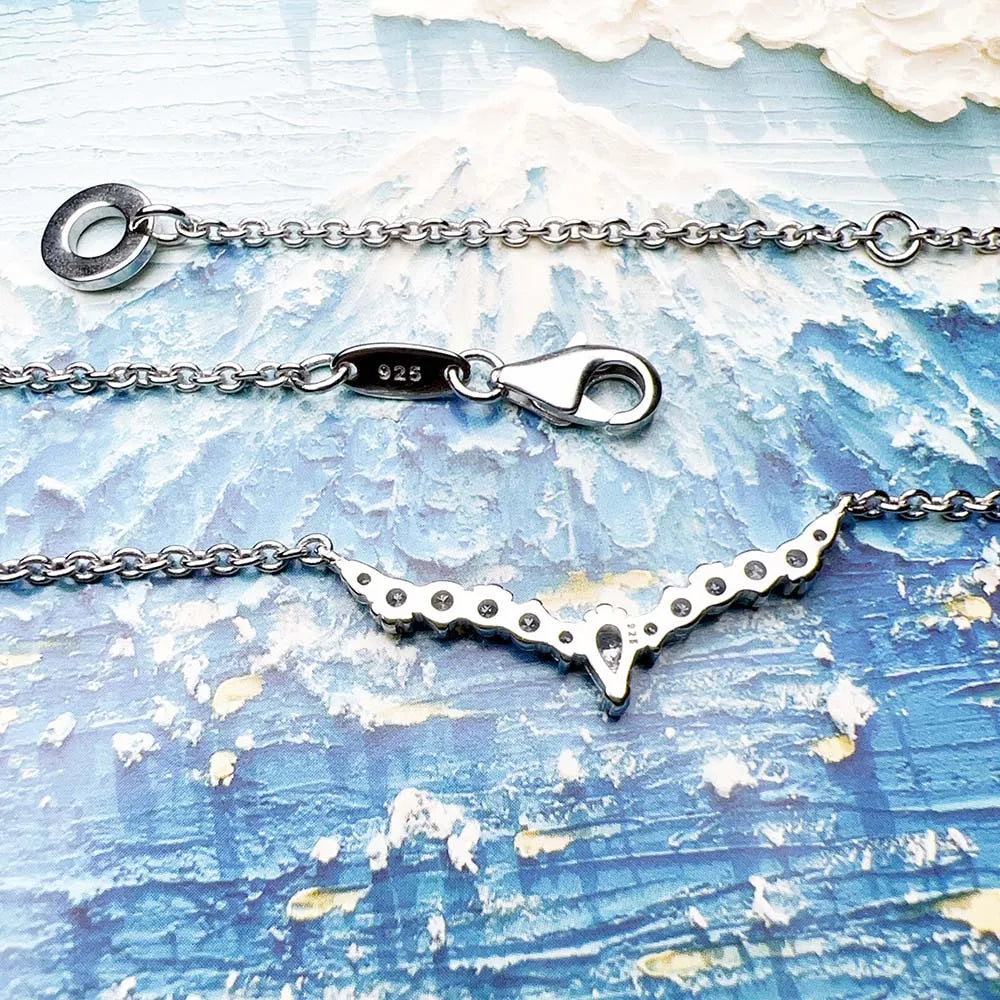 Water Drop Necklace & Earrings Set Ice Crystals 925 Sterling Silver Gift