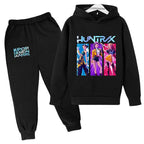Kids Kpop Demon Hunters Anime Print Hoodie & Pants Tracksuit 2-13 Years