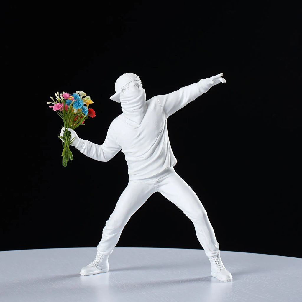 Sculpture Collection Flower Thrower Statue Pop Art Modern Balloon Girl Home Decor