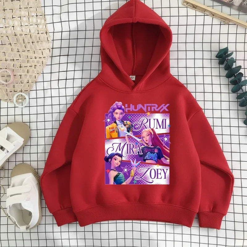 K-pop Girls Casual Long Sleeve Hooded Sweatshirt Breathable Sport Pullover