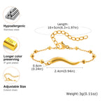 Italian Horn Satellite Chains Bracelet for Women, Stainless Steel Thin Link, Nickel-free Hypoallergenic Jewelry Gifts