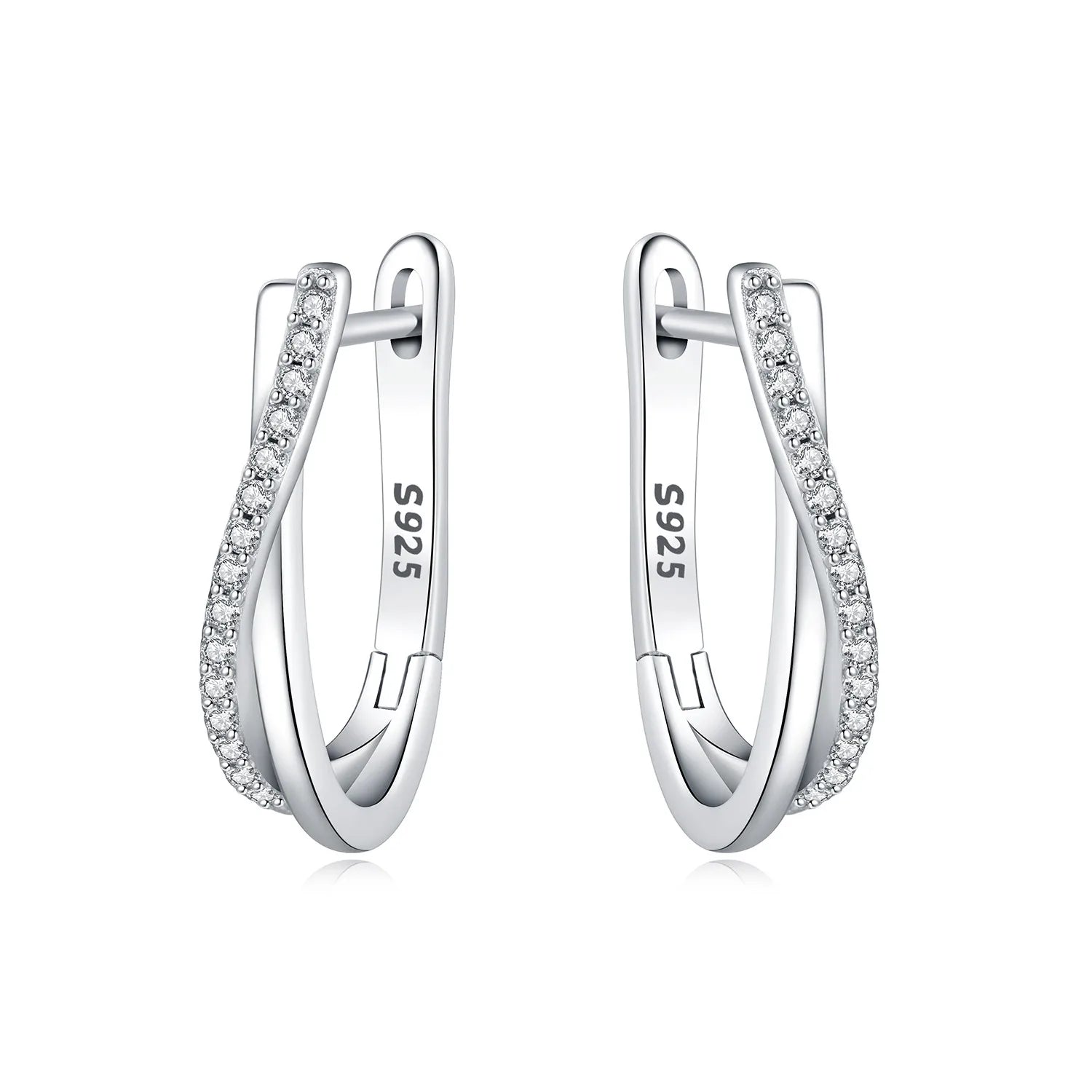 925 Sterling Silver Retro Grass Pattern Versatile Hoop Earrings Birthday Gift