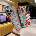 Cartoon Christmas Clear Case for iPhone 17 16 15 14 13 12 11 Pro Max XR SE2