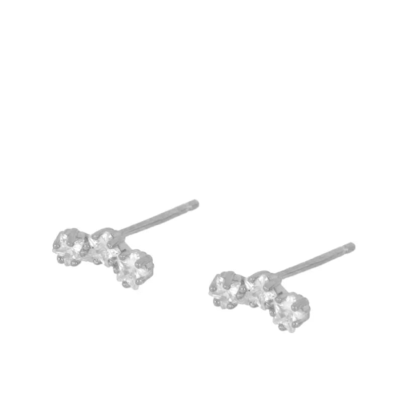 New Stainless Steel Cubic Zirconia Hoop Earrings Small Pendant