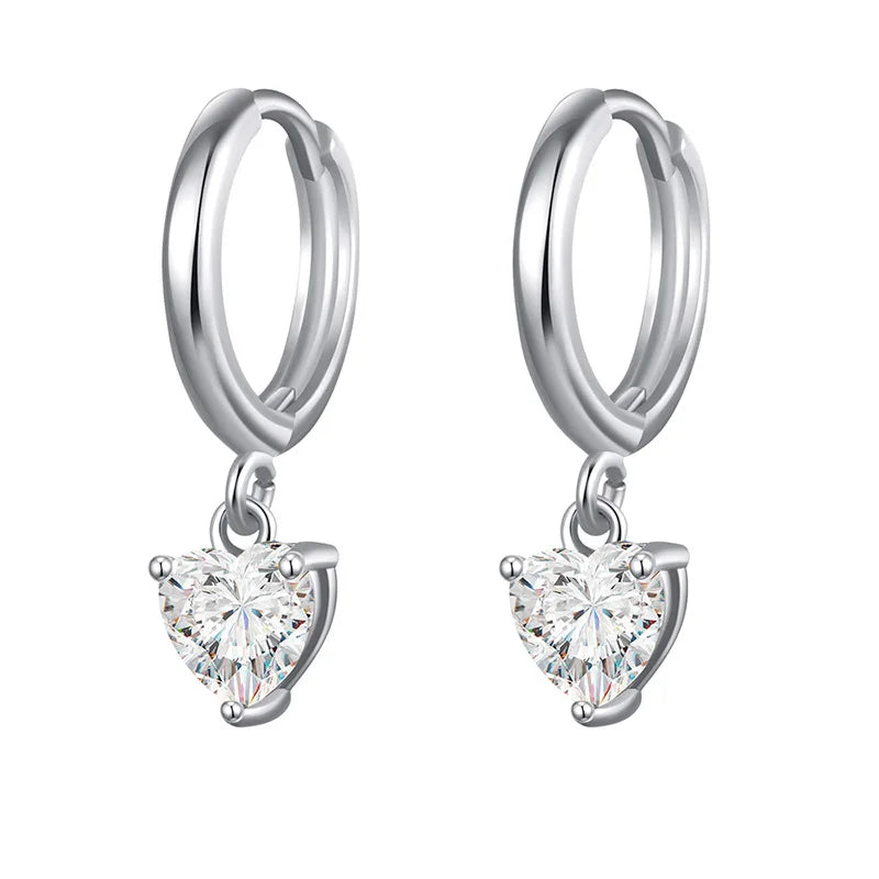Fashion Stainless Steel Crystal Zircon Drop Earrings Punk Wedding Gift