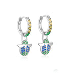 Cubic Zirconia Water Drop Hoop Earring Stainless Steel Geometry