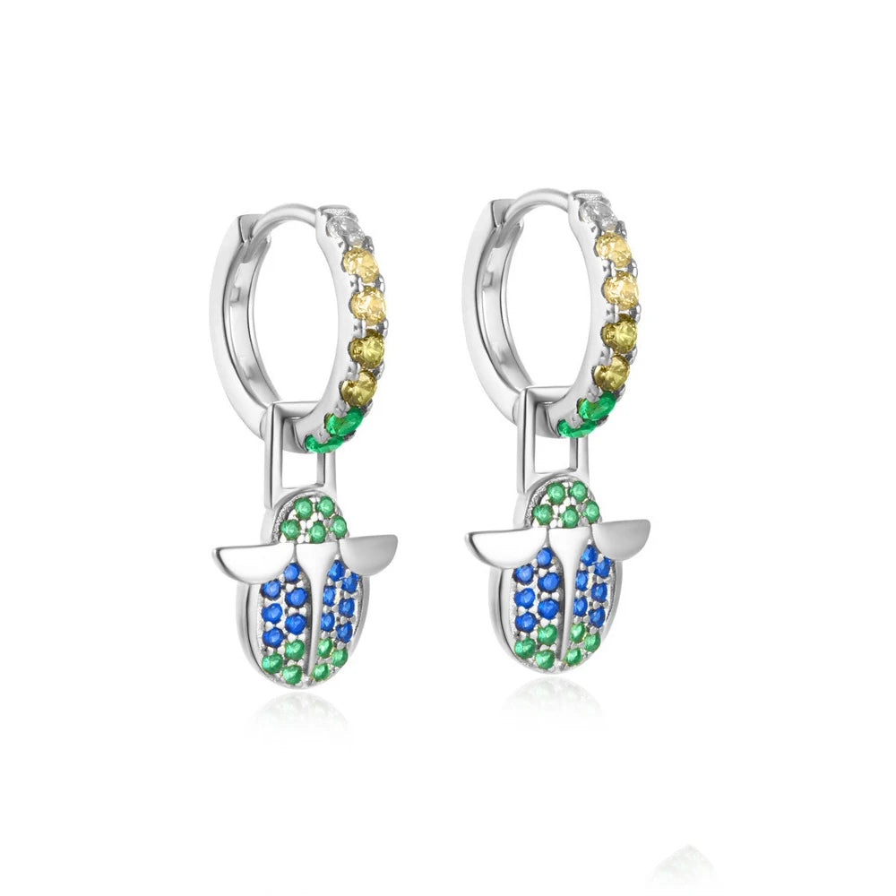 Cubic Zirconia Water Drop Hoop Earring Stainless Steel Geometry