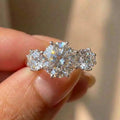 925 Sterling Silver Simple Elegant Wedding Ring Brilliant Cubic Zirconia Engagement Eternity Jewellery