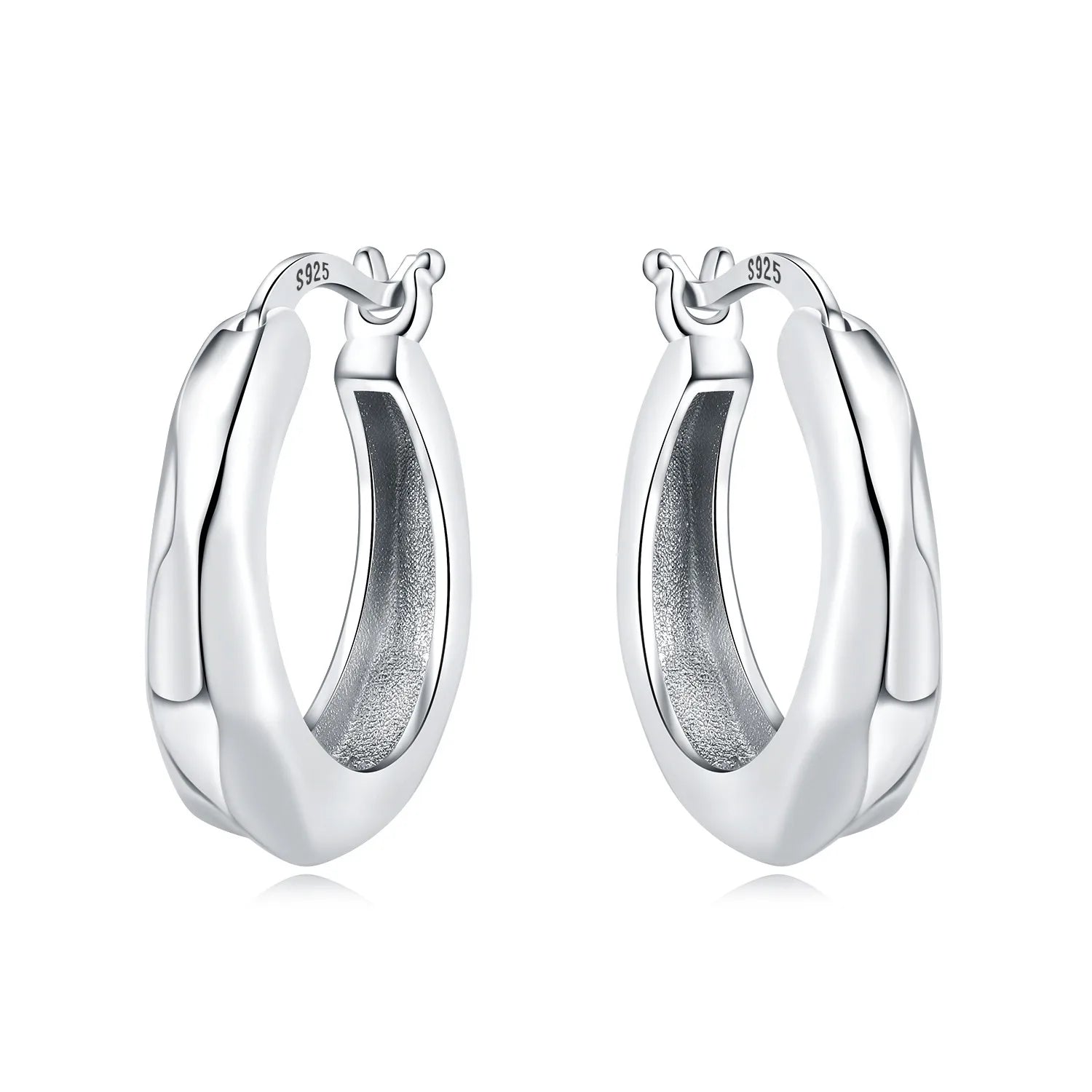 925 Sterling Silver U-shaped Simple Versatile Hoop Earrings Jewellery Gift