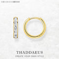 Elegant Golden Hinged Hoop Earrings Creole Solid 925 Sterling Silver