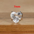 1PC Fashion Zircon Heart Helix Tragus Piercing Stud Earrings Steel