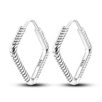 925 Sterling Silver Minimalist Designed Hoop Earrings Fine Birthday Gift