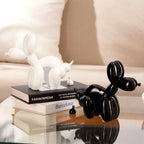Funny Balloon Pooping Dog Sculptures Resin Pop Art Statue Bathroom Decoration Object