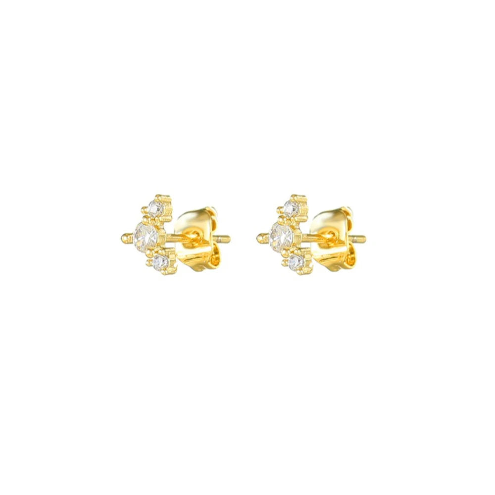 Vintage Stainless Steel Zirconia Sun Star Dangle Earrings Punk Rock