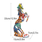 33cm High Horse Statue Graffiti Pop Art Modern Decor Living Room Office Bookcase