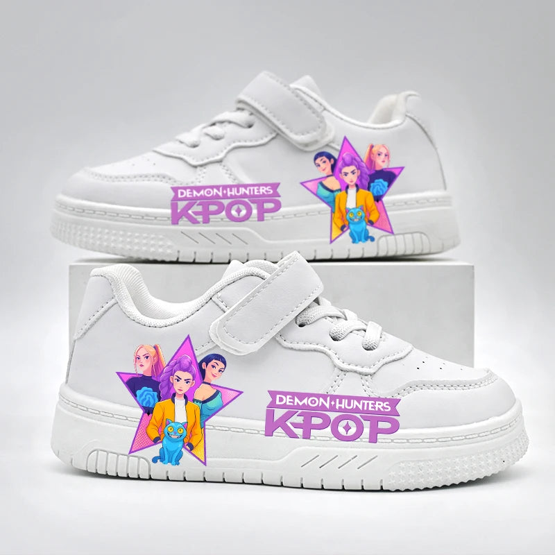 K-pop Boys and Girls White Fashion Trainers Anti-slip Outdoor Sport Shoes