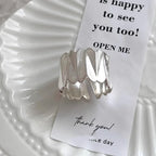 925 Sterling Silver Geometry Sanding Adjustable Rings For Women Elegant Wedding Luxury Jewelry Accessories Argent 925