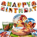 114pc Lion King Simba Birthday Party Tableware Set Banner Plates - Ship from UK