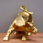 Wall Street Bull Sculptures Statue Animal Figurines Office Desk Decor Modern Art