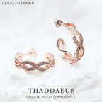 Rose Gold Hoop Earrings Infinity Love 925 Sterling Silver Romantic Gift