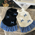 Dog Skirt for Small Dogs, Chic Puppy Dress with Simple Bow, Cute Cat Vest Dress Fashion Pet Clothes for Spring