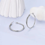 925 Sterling Silver Minimalist Staggered Circular Hoop Earrings Birthday Gift