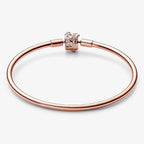 New 925 Silver Sparkling Heart to Heart Double Loop Leather Rope Weaving Bracelet Fashion DIY Charm Exquisite Jewelry Gift