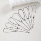 Women Chain Bracelet Silver Color, Stainless Steel Link Stackable Bracelets, Layered Fashion Accessories Gifts