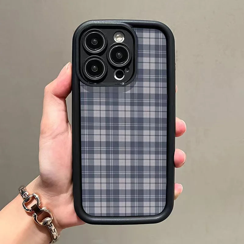 Retro Checkered Soft Case for Samsung Galaxy S25 S24 S23 S22 Ultra FE A55