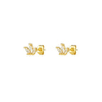 New Stainless Steel Zircon Star Cross Hoop Earring Gold y2k Crown