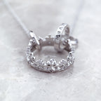 Queen Crown Link Chain Necklace 925 Sterling Silver Romantic Jewellery Gift
