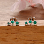 14K Gold Plated Stainless Steel Small Stud Earrings Mini Zircon