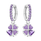 925 Sterling Silver Wings Guardian Love Heart Drop Earrings Trendy Jewellery